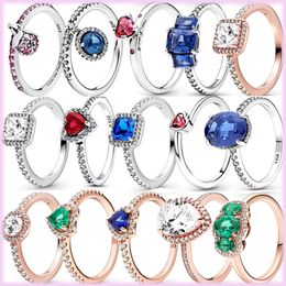 2023 Nuovo anello Pandora in argento sterling 925 Brillante cuore d'amore CZ Anello Regalo di fidanzamento da donna Gioielli di moda Consegna gratuita