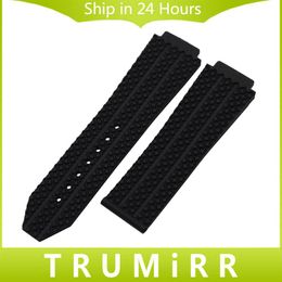 Whole- Convex Silicone Rubber Watchband 26mm x 19mm for HUB Men's Watch Band Replacement Strap Wrist Bracelet Black Blue 296D