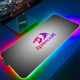 Rests Desk Protector Redragon Xxl Mouse Pad Gaming Mousepad Rgb Pc Accessories Deskmat Keyboard Mat Gamer Backlight Mause Pads