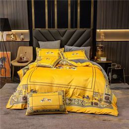 Luxury Europe Palace Bedding Set Breathable Satin Cotton Horse Embroidery Double Duvet Cover Bed Linen Pillowcases Home Textile