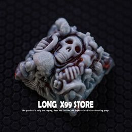 Accessories 1pc Resin Skull Skeleton Keycap Handmade Personality Keycap Game Mechanical Keyboard Cap For MX Switches Customizable Colors