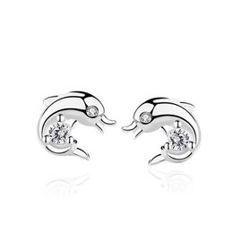 Charm S999 Sterling Silver Earrings Small Fragrance Cartoon Cute Dadongmen Silver Jewelry Zircon