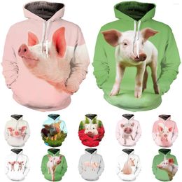 Men's Hoodies 2023 Est Fashion 3D Printing Pig Hoodie Men Women Boy Girl Kids Child Long-sleeved Drawstring Pullover Sweatshirt