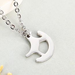 Chains Fashion Silver Color Stainless Steel Link Letter Simple Chain Necklace Jewelry For Pendant Gift