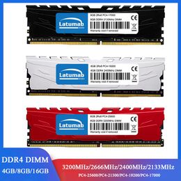 RAMs Latumab Memoria DDR4 RAM 4GB 8GB 16GB 3200MHz 2400 2133 2666MHz Gaming Desktop Memory 288Pin PC425600 21300 19200 1.2V DIMM RAM