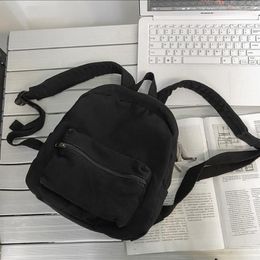 Backpack Small Canvas Vintage 2023 Simple Unisex Women Men Bags For Teenage Girls Young Solid Colour Ladies Mini Rucksack