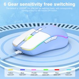 Mice Wired Gaming Mouse 8 Keys RGB Pc Gamer Mouse 6 Speed 7000 DPI Keyboard Computer Laptop Optical Mouses Rechargeable ONIKUMA CW916
