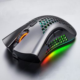 Mice Wireless Mouse Hollowout Gaming Mouse Rechargeable RGB Backlit Light Optical Computer Mouse For Laptop PC