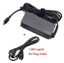 Adapter 45W/65W Laptop Charger Adapter USB Type C Interface Power Supply For Lenovo with US/EU Plug Cable