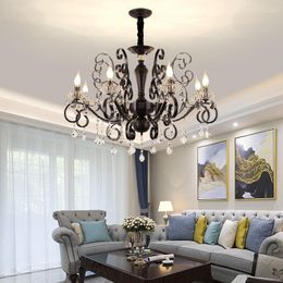 Chandeliers Modern Crystal Chandelier Living Room Candle Lamp Decorative Iron Art Vintage Ceiling Dining Bedroom Light