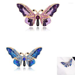 Brooches The Latest Graceful Butterfly Brooch Pin Rhinestone Shirt Scarf Sweater Dress Women Jewellery Blue