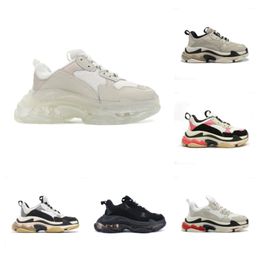 2023 triple s mens women designer casual shoes platform sneakers clear sole black bottoms white grey red pink red Royal Neon Green mens trainers Tennis Hiking shoe