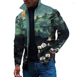 Men's Jackets Men Tideway Shirts Harajuku Vintage Leopard Print Plus Size Long-sleeve Casual Loose Lapel Button Spring Autumn Blouse