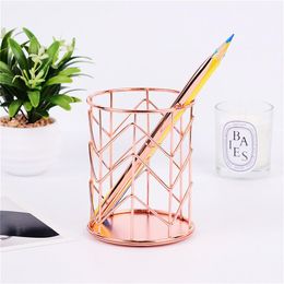 Bathroom Storage & Organisation Multifunction Makeup Box Cylindrical Case Lipstick Brush Pen Holder Organiser Iron Portable