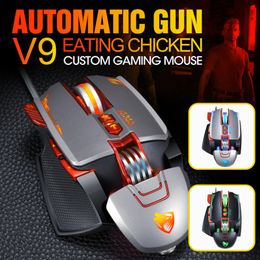 Mice V9 Gaming Mouse Pc Laptop Universal Oem Competitive Mouse Adjustable Weight Multifunction Mouse Macro Led Effect 3200dpi #g3