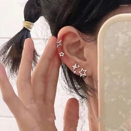 Stud Earrings Hollw Out Star Stellate-shaped For Women Girls Silver Color Geometric Earring Ear Piercing Jewelry Gifts
