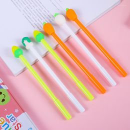 20pcs Vegetable Soft Gel Pen Black 0.5mm Corn Cabbage And Radish Stereo Water-based Office Stationery Student Exam Prize