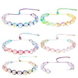 Beaded Strand Kelitch 8Mm Moonstone Women Clear Crystal Bracelet Rainbow Colorf Handmade Girls Friendship Gifts Jewellery Drop Deliver Dhl6K