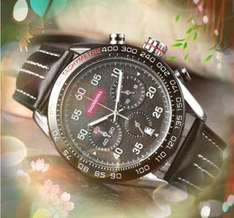 Top Grade Men Gentalmen Digital Number Dial Watch Stopwatch 42mm Thread Leather Band Clock Popular Casual Relogio Montre Male Wristwatch montres reloj