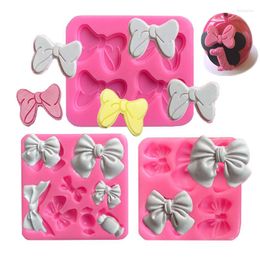 Baking Moulds Bowknot Fondant Mould Bow Tie Silicone Mould For Candy Chocolate Cupcake Toppers Gumpaste Sugarcraft DIY Cake Decorating Tools