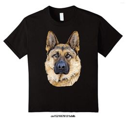 Men's T Shirts Men Shirt German Shepherd Dog Portrait Detailed Animal Novelty Funny T-shirt Tshirt Women