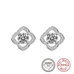 925 Sterling Silver Moissanite Four leaf Clover Earrings for Women Men Trendy Designer Jewellery Ear Studs