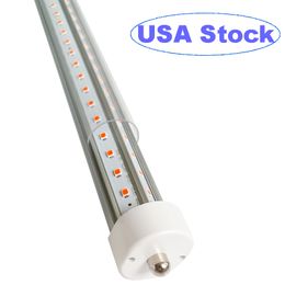 8FT LED Tube Lights, 72W 9000LM 6500K,T8 FA8 Single Pin LED Bulbs(300W LED Fluorescent Bulbs Replacement), V Shaped Double-Side, Clear Cover Dual-Ended Power oemled