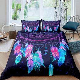 Bedding Sets Dream Catcher Duvet Cover Set Kids Bohemian Mandala King Size Tie Dye Purple Boho Floral Gypsy 2/3pcs Quilt