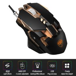 Mice Ergonomic Gaming Mouse ComputerMice Gamer Wired Laptop UsbCable Optical Free Weights Mouse Professional Mouse Gamer 6400DPI