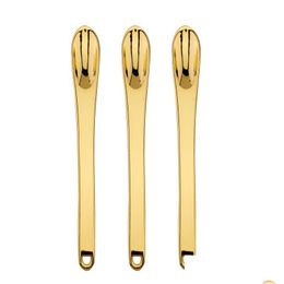 Accessories Zinc Alloy Gold Spoon Spice Powder Shovel Household Smoking Snuff Snorter Sniffer Portable Cream Spoons Drop Delivery Ho Dhxi2