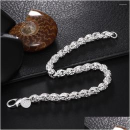 Chain Link Bracelets 925 Colour Sier Geometry For Women Man Fashion Wedding Party Christmas Gifts Fine Jewellery Drop Delivery Dhrpq