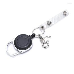 Keychains Lanyards 3 Styles Retractable Keyring Extendable Metal Wire Keychain Clip Pl Key Ring Anti Lost Id Card Holder Chain Dro Dh9Tj