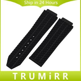 Whole- Convex Silicone Rubber Watchband 26mm x 19mm for HUB Men's Watch Band Replacement Strap Wrist Bracelet Black Blue 192e