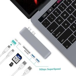 Stations Marsea USB C Hub Thunderbolt 3 Hub USB C Dock with TF SD Card Reader PD HUB 3.0 for MacBook Pro/Air 2020 TypeC