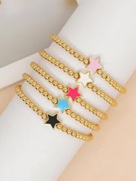Link Bracelets YASTYT Enamel Star Charm Golden Bead Friendship Bracelet For Women Fashion Jewellery Sets Adjustable