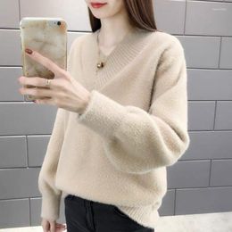 Women's Sweaters Korean Style Loose Sweater Women V-Neck Pullover Jumper Long Sleeve Winter Clothes Teenager Girls Pull Femme