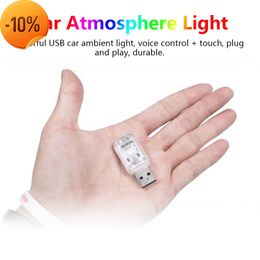 New 7-In-1 Car USB Atmosphere Light Touch Music Control Mini LED Decorative Light Car Ambient Light Colorful Night Light In Car