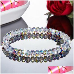 Beaded Strand Fashion Colorf Ab Crystal For Women Temperament Handwork Bracelets Bangles Charms Jewelry Drop Delivery Dhk8X