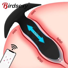 Anal Vibrator Telescopic Prostate Massager Application Control Dildo Plug Vibrators Analysis of Male Sexual Toys