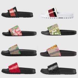 2023 Platform Designer Rubber Slides GG Sandal Floral brocade Fashion Mens Gear bottoms Infradito Pantofole Striped Womens guccie Sandali Designer Mocassini sliede