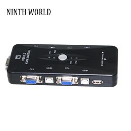 Hubs New USB2.0 KVM Switch 4 Ports Selector VGA Print Auto Switch Moniter Box VGA Splitter V322 USB 2.0 KVM Switch