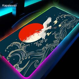 Pads RGB Mouse Pad Chinese Style Large XXL 900x400mm Gamer PC Gaming Accessories Computer Carpet Keyboard Desk Mat Pads For CS GO