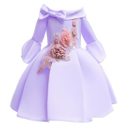 Tutu Dress Kids Christmas Dresses For Girls Princess Flower Wedding Children Formal Evening Party Drop Delivery Baby Maternity Cloth Dho9J