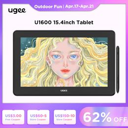 Tablets UGEE U1600 15.4inch Graphics Tablet Monitor 127%sRGB Pen Display 5080lpi Digital Drawing Screen Support Android Windows MacOS