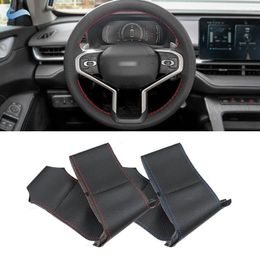 Steering Wheel Covers For Great Wall Haval Jolion 2023 Hand Stitched Car Interior Cover Perforated Microfiber Leather Trim