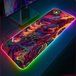 Rests XGZ Hyperbeast CS GO Wallpapers Gaming Mouse Pad XXL Large Gaming Expansion MousePad RGB Laptop Pad LED Keyboard Pad Gaming Desk