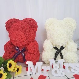 Decorative Flowers & Wreaths Drop 40cm Red Rose Bear Artificial Soap Teddy Eternal Christmas Valentine Birthday Girl Friend Gift
