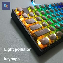 Keyboards transparent keycaps Light pollution PBT Double shot keycaps OEM profile Full set
