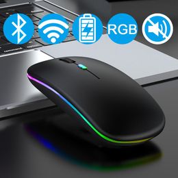 Mice Wireless Mouse Bluetooth Computer Mouse Silent Rechargeable Ergonomic Mause LED Backlit USB Optical Mice For Laptop PC
