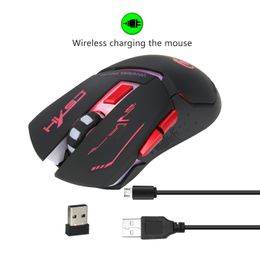 Mice X30 2.4G Wireless Rechargeable Mouse USB Colourful Backlit RGB Gaming Mouse 2400DPI 6 Button Wireless Mouse for PC Laptop